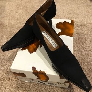 Donald J. Pliner Black Nappa/Silk Pump 6.5 M